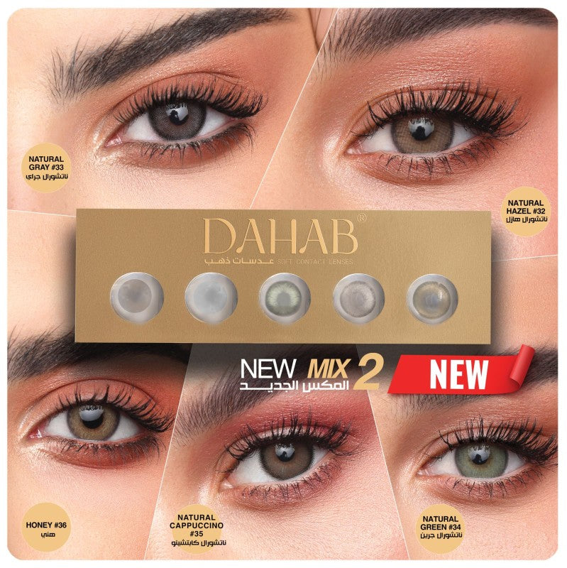 DAHAB LENS Daily Mix 2 / NATUEAL HAZEL / NATURAL GRAY / NATURAL GREEN / CAPPUCCINO / HONEY 10PC