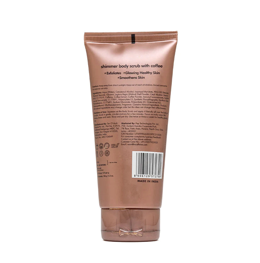 MCAFFEINE SHIMMER BODY SCRUB WITH COFFEE GLOWING & SMOOTH SKIN ALL SKIN TYPES 150g