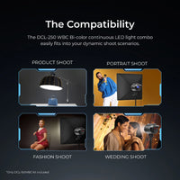 Digitek Lite (DCL-150WBC) Combo Bi Color Continuous LED Light with 18 CM Reflector Suitable for All Kinds of Small Production Photography/Power Saving & Environment Protection