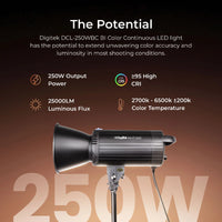 Digitek Lite (DCL-250WBC) Combo Bi Color Continuous LED Light with 18 CM Reflector Suitable for All Kinds of Small Production Photography/Power Saving & Environment Protection