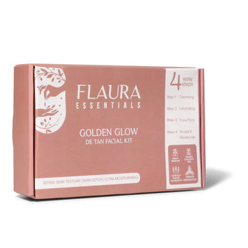 FLAURA ESSENTIALS Golden Glow De tan Facial Kit 4 Easy Steps