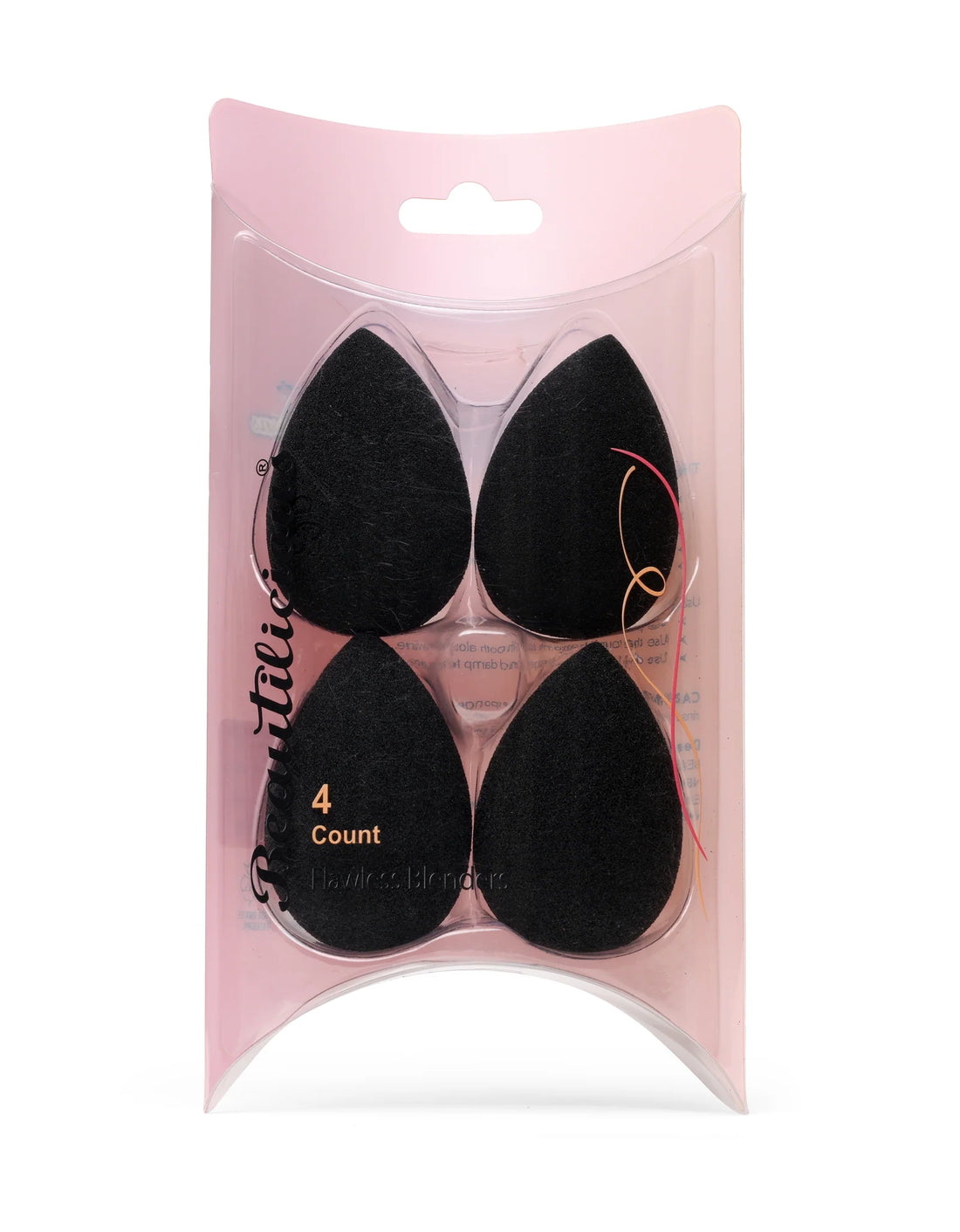 Beautilicious Flawless Blender Set Of Tear Drop Black 4 Pcs