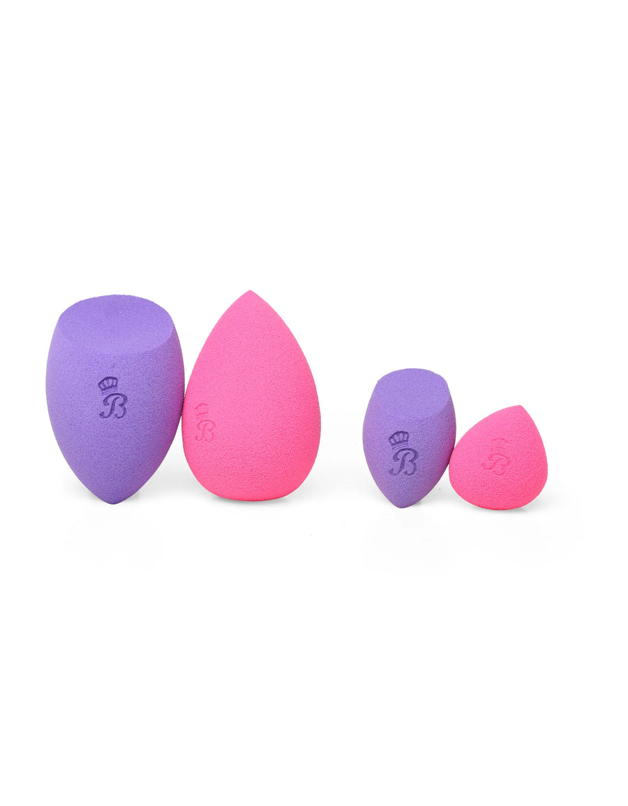 Beautilicious Combo - Flawless Blenders - Tear Drop Pink & Bake Cut Purple 2 Mini 2 Big Size