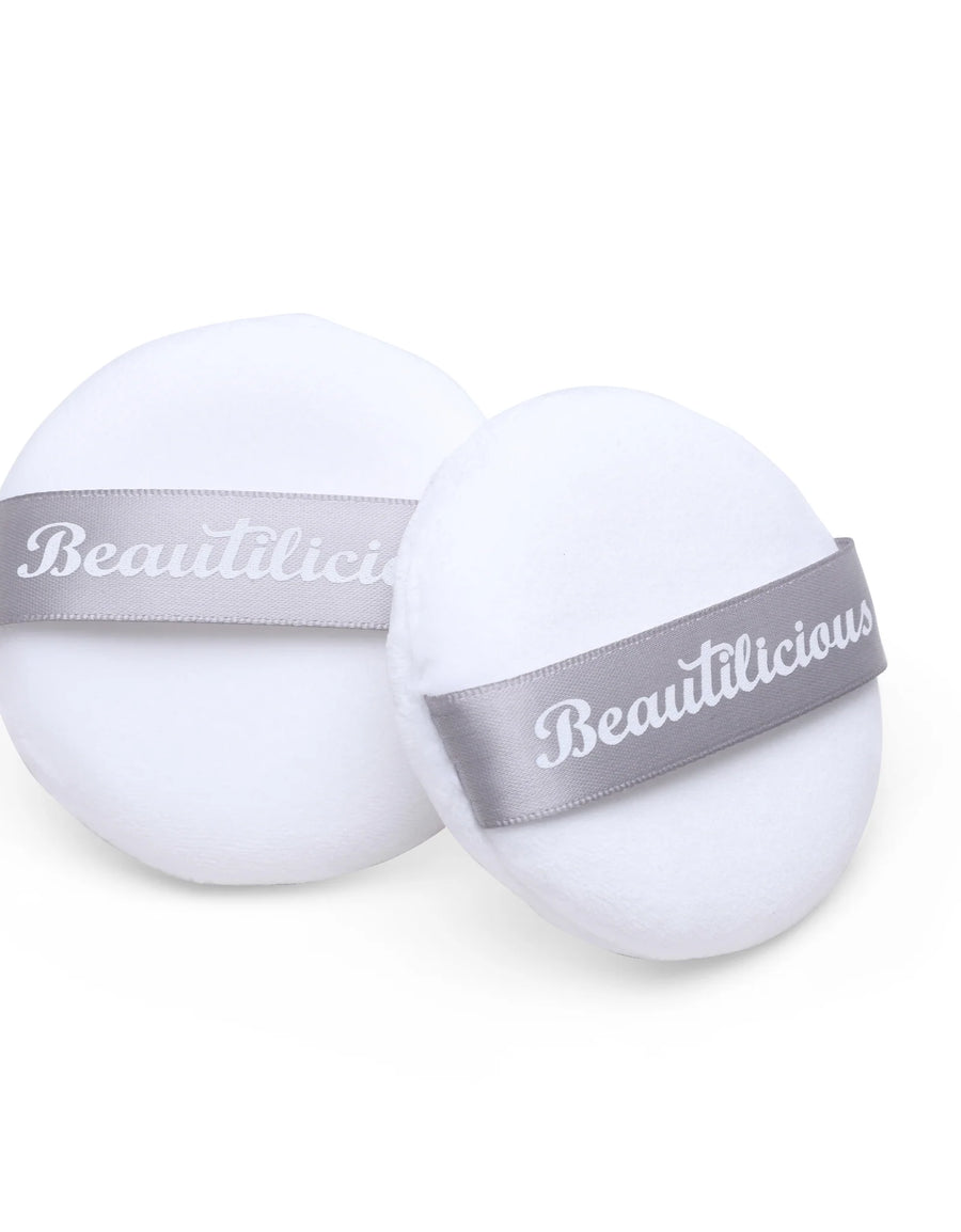 Beautilicious Large Luxury Powder Puff - Round (White)