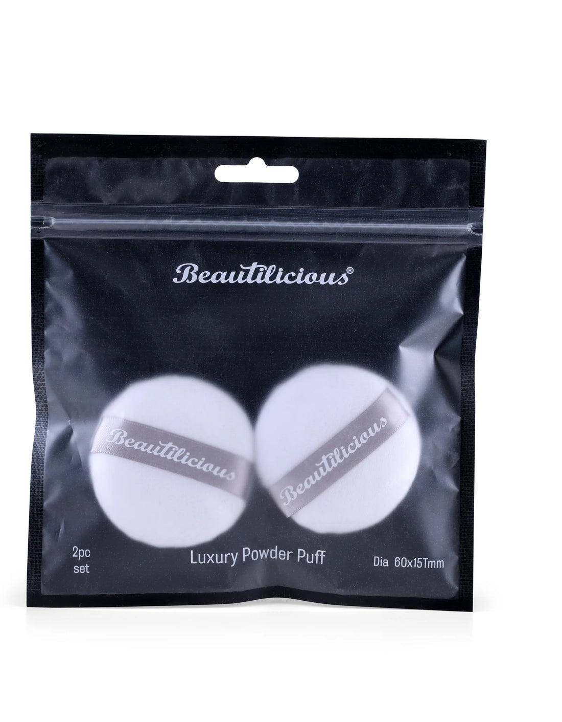 Beautilicious Medium Luxury Powder Puff - Round (White)