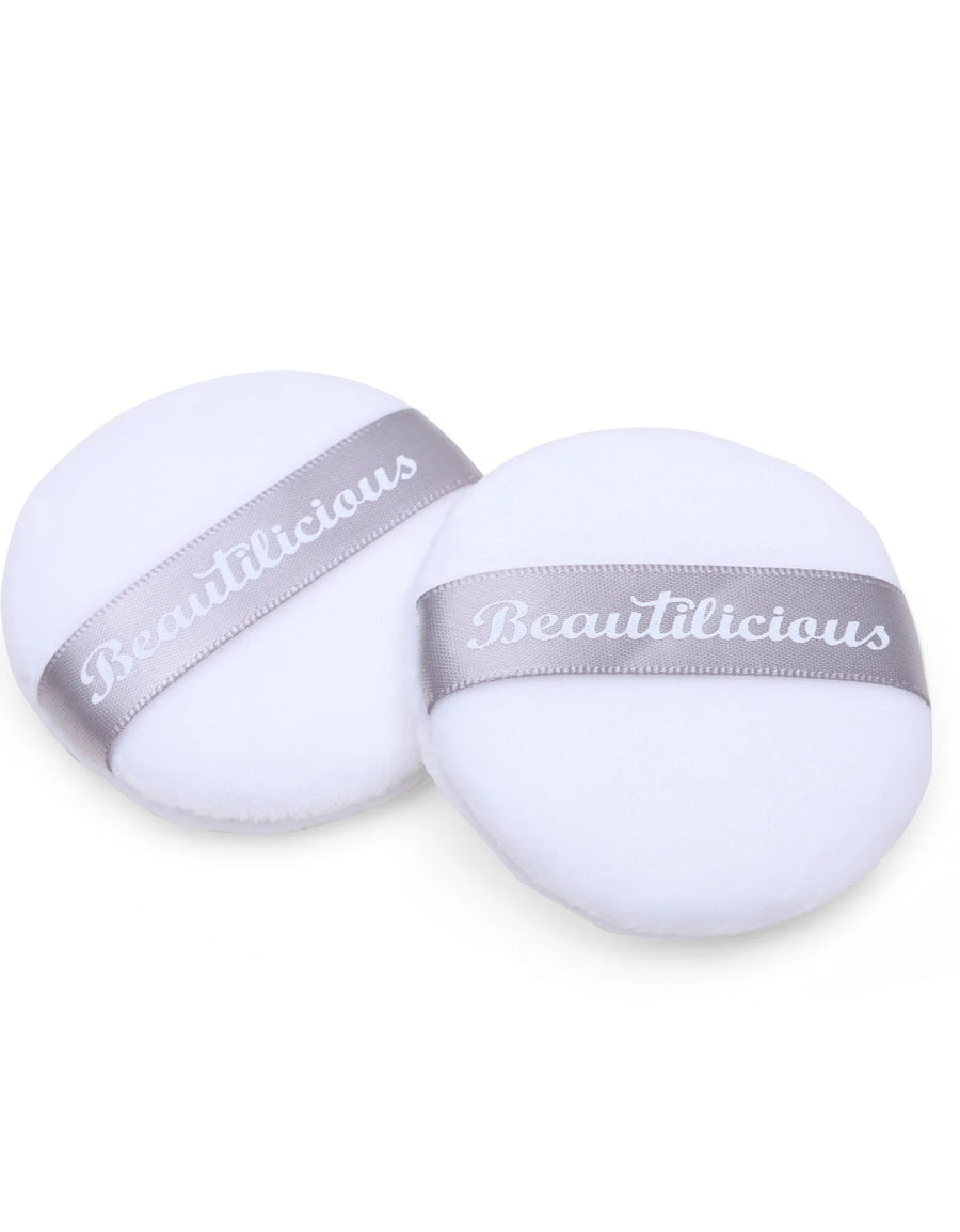 Beautilicious Medium Luxury Powder Puff - Round (White)