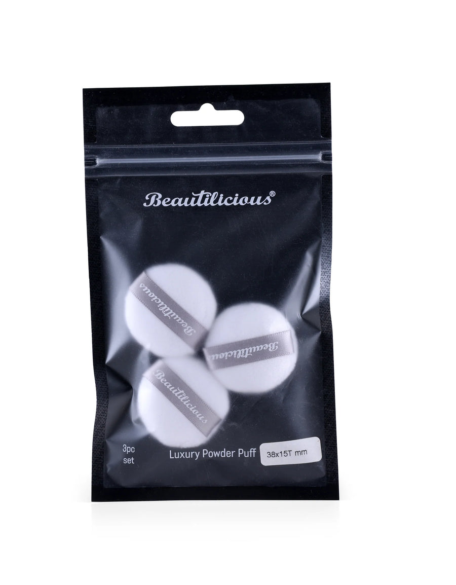 Beautilicious Mini Luxury Powder Puff - Round (White)