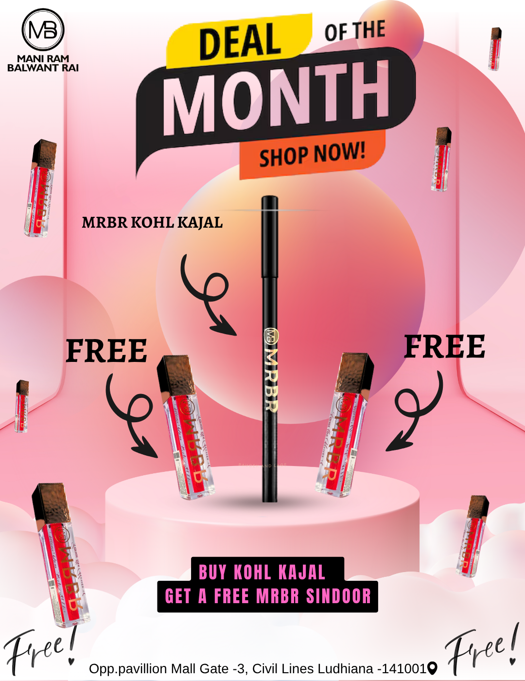 MRBR JUST KOHL GEL KAJAL 1.2g⏐+ FREE MRBR SINDOOR – Mani Ram Balwant Rai