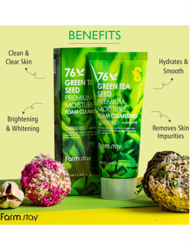 FARMSTAY Green Tea Seed Premium Moisture Cleansing Foam 100ml