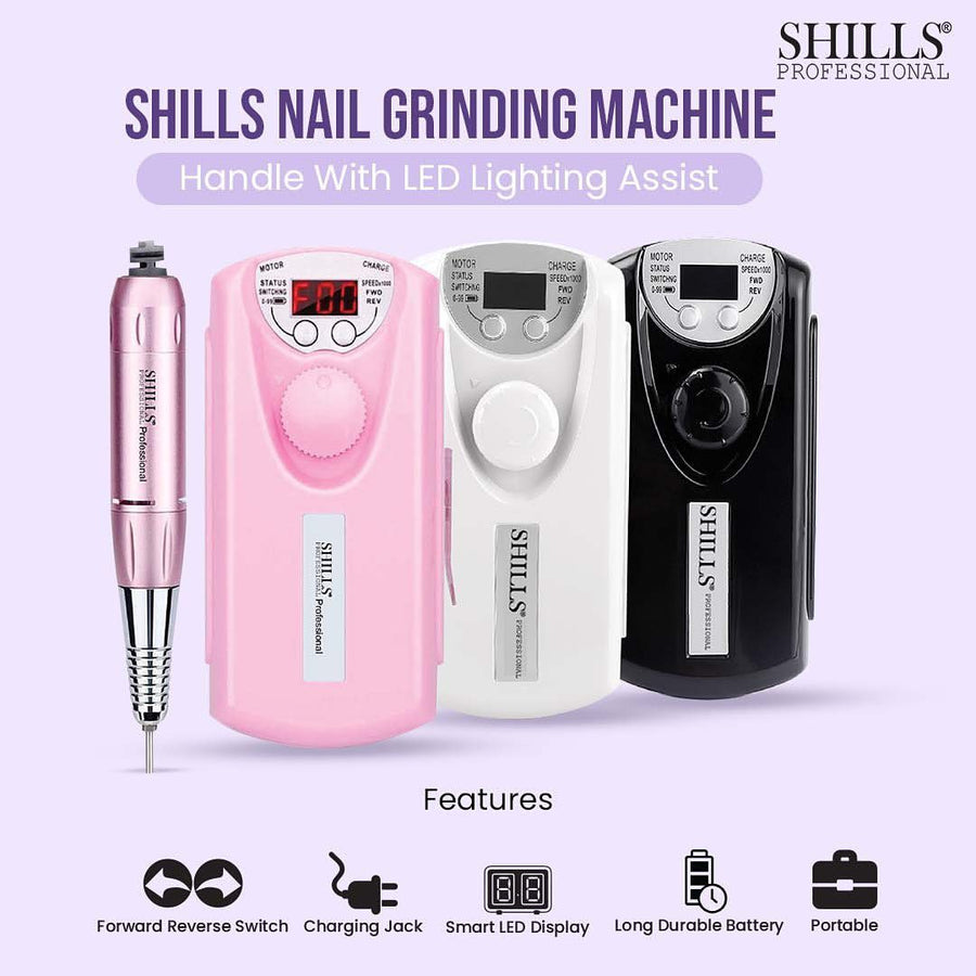 Shills Professional Nail Grinding Machine Handle LED Lighing Assit Only Black Color