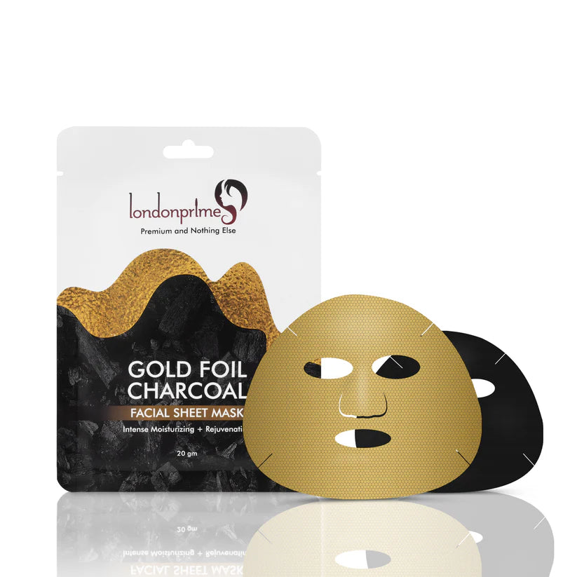 London Prime Gold Foil Charcoal - Facial Sheet Mask 20gm