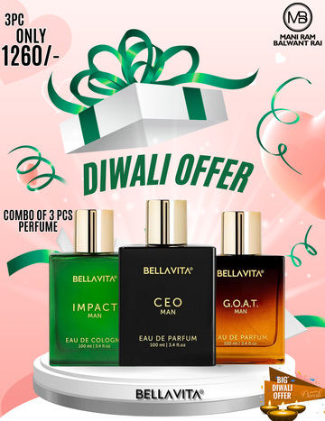 Bella Vita Luxury Man Eau De Parfum Combo 3 x 100ml for Man With CEO G.O.A.T IMPACT Long Lasting Fragrance