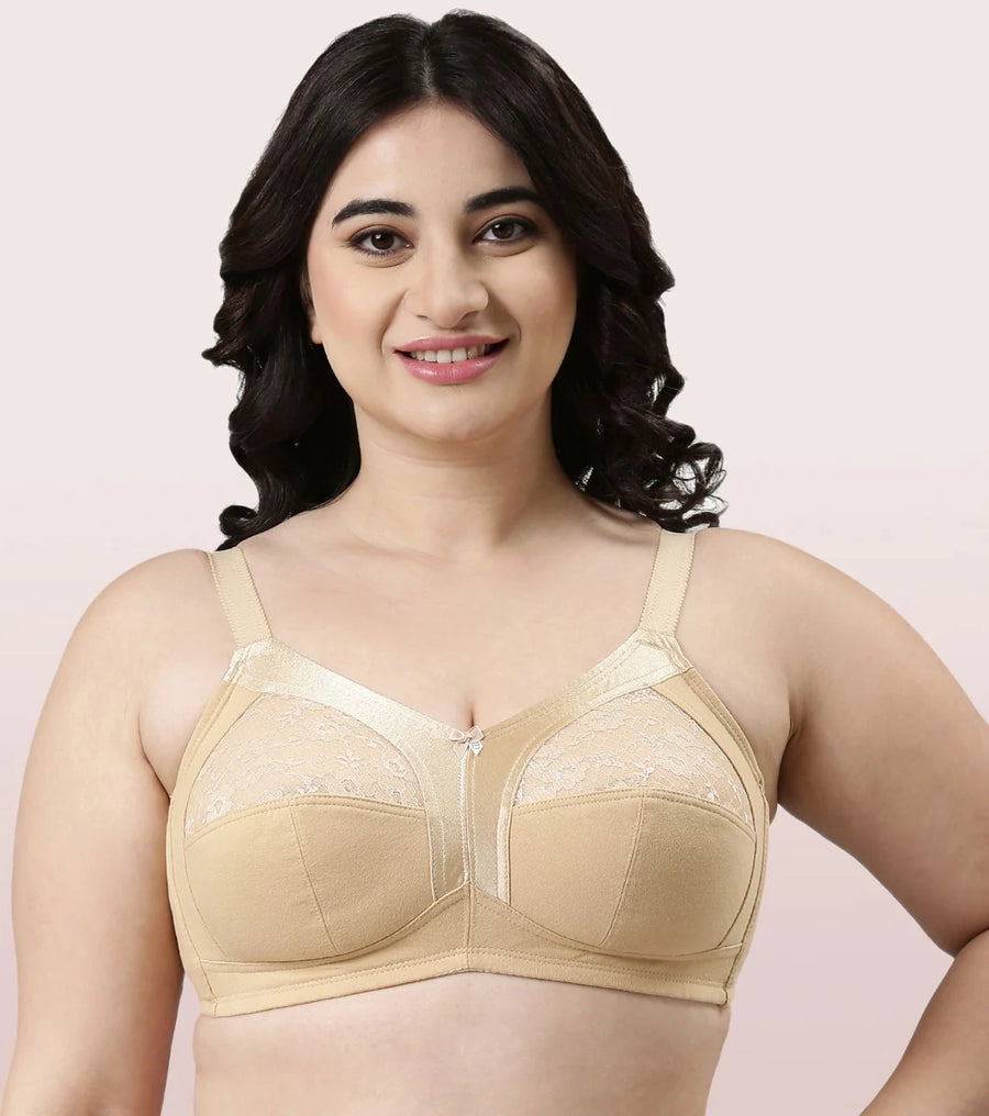 Enamor A014 Super Contouring M-Frame Full Support Bra - Supima Cotton, Non-Padded, Wirefree & Full Coverage