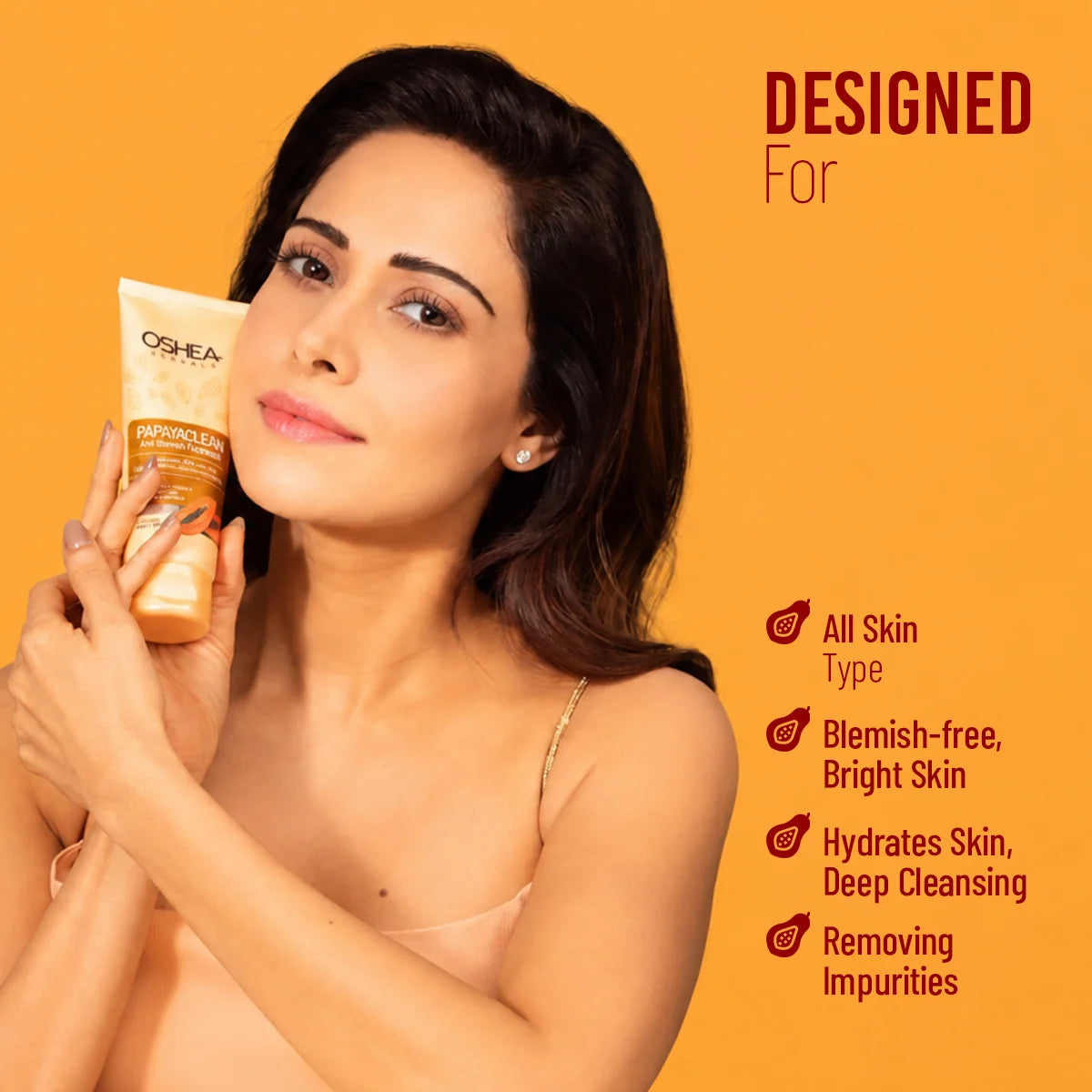 Oshea Herbals Papaya Clean Anti Blemish Facewash - 150 gm
