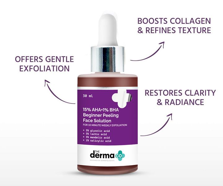 The Derma co 15% AHA+1% BHA Beginner Face Peeling Solution - 30ml