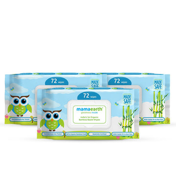 mamaearth Organic Bamboo Based Baby Wipes Pack of 3 (72x3)