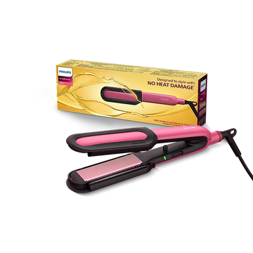 Philips Straightener designed for No Heat Damage I Uniquely designed NourishCare & SilkProtectCare for Styling with heat protection | BHS522/00