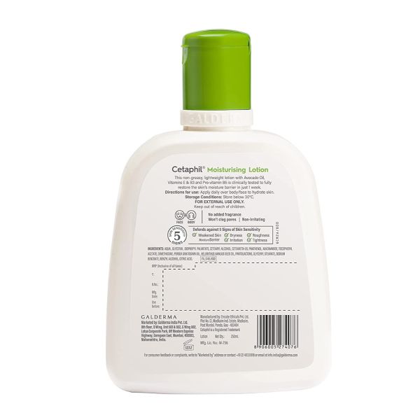 Cetaphil Moisturising Lotion For Dry To Normal Sensitive Skin - Dermatologist Recommended 250ml