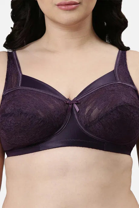 Enamor FB06 Full Support Classic Lace Lift Bra - Non-Padded, Wirefree & Full Coverage