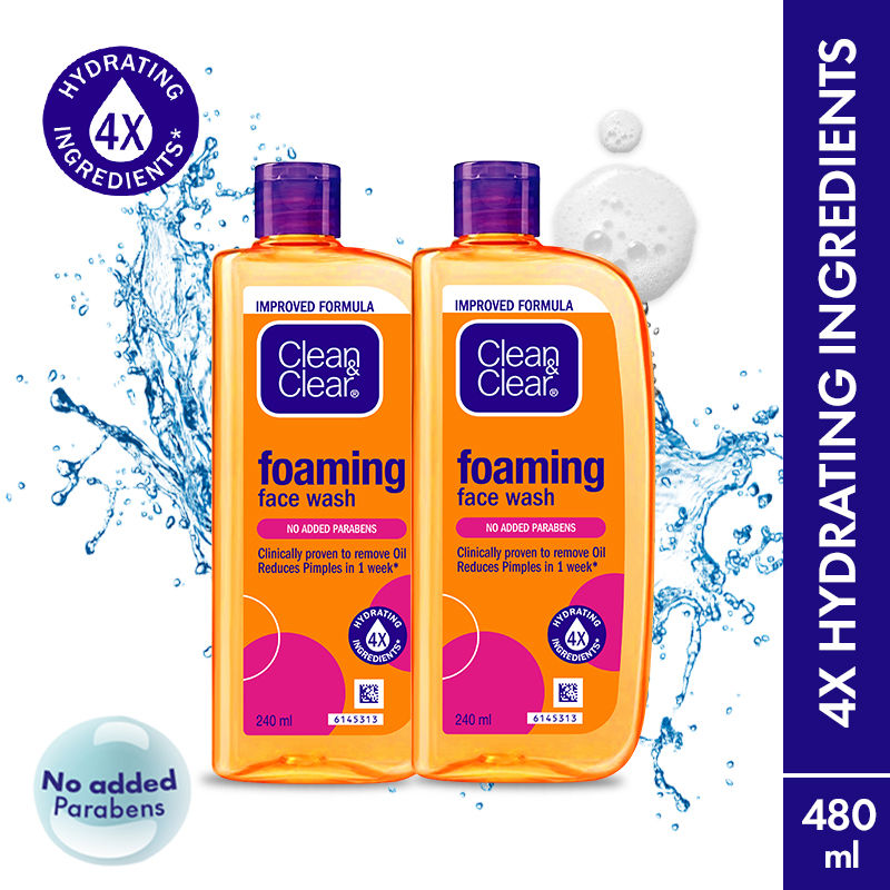 Clean & Clear Foaming Face Wash - Pack of 2 (2 pcs) 240ml