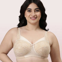 Enamor FB06 Full Support Classic Lace Lift Bra - Non-Padded, Wirefree & Full Coverage