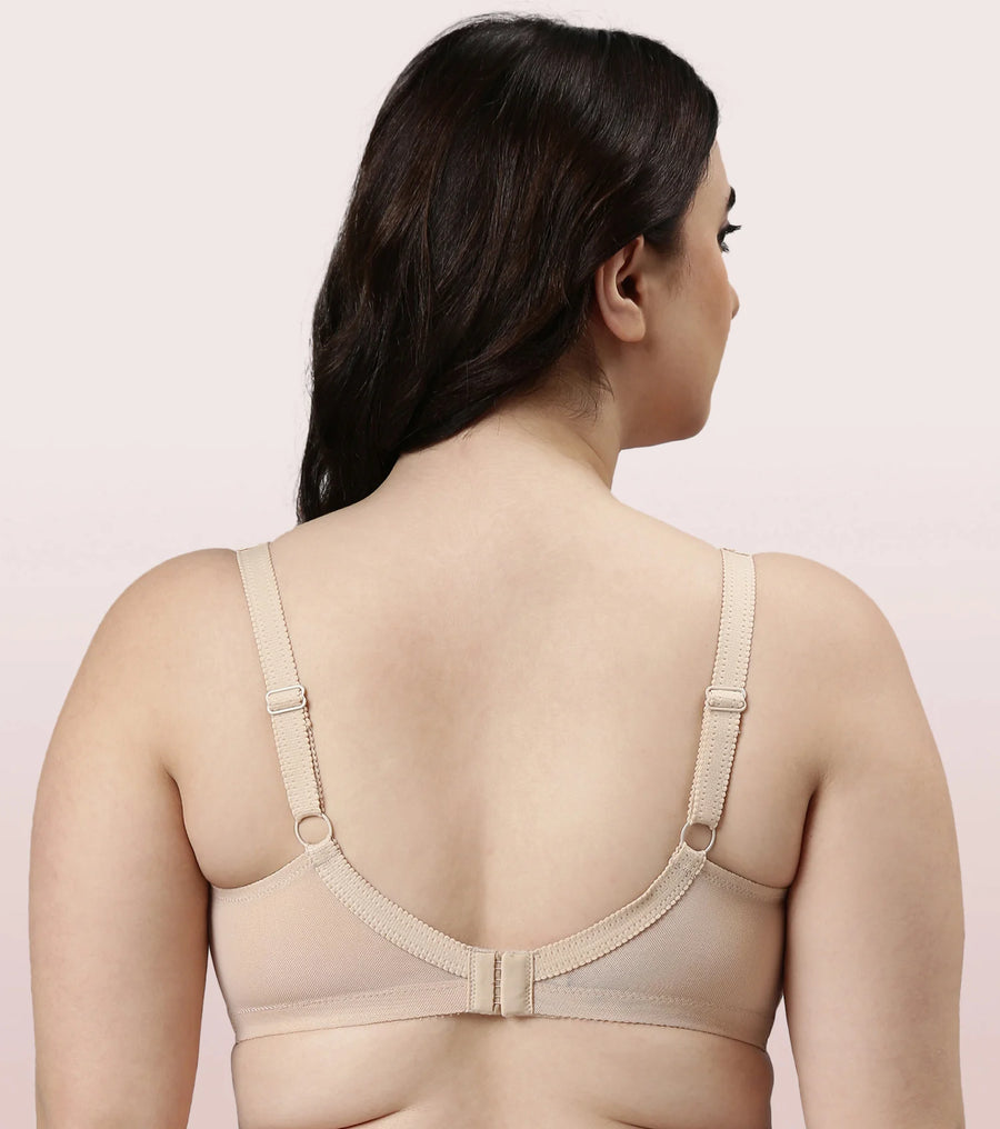 Enamor FB06 Full Support Classic Lace Lift Bra - Non-Padded, Wirefree & Full Coverage