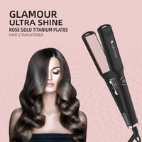 Hector Glamour Ultra Shine Titanium HT-HS 06 Hair Straightener  (Black, Rose Gold)