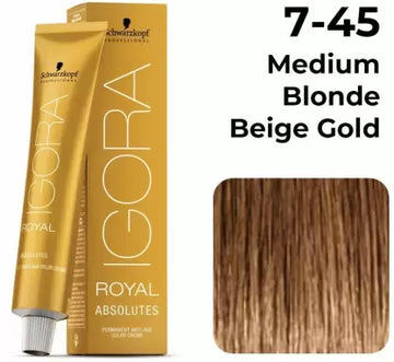 Schwarzkopf Igora Royal Absolutes 7-45 Medium Blonde Beige Gold , Medium Blonde Beige Gold