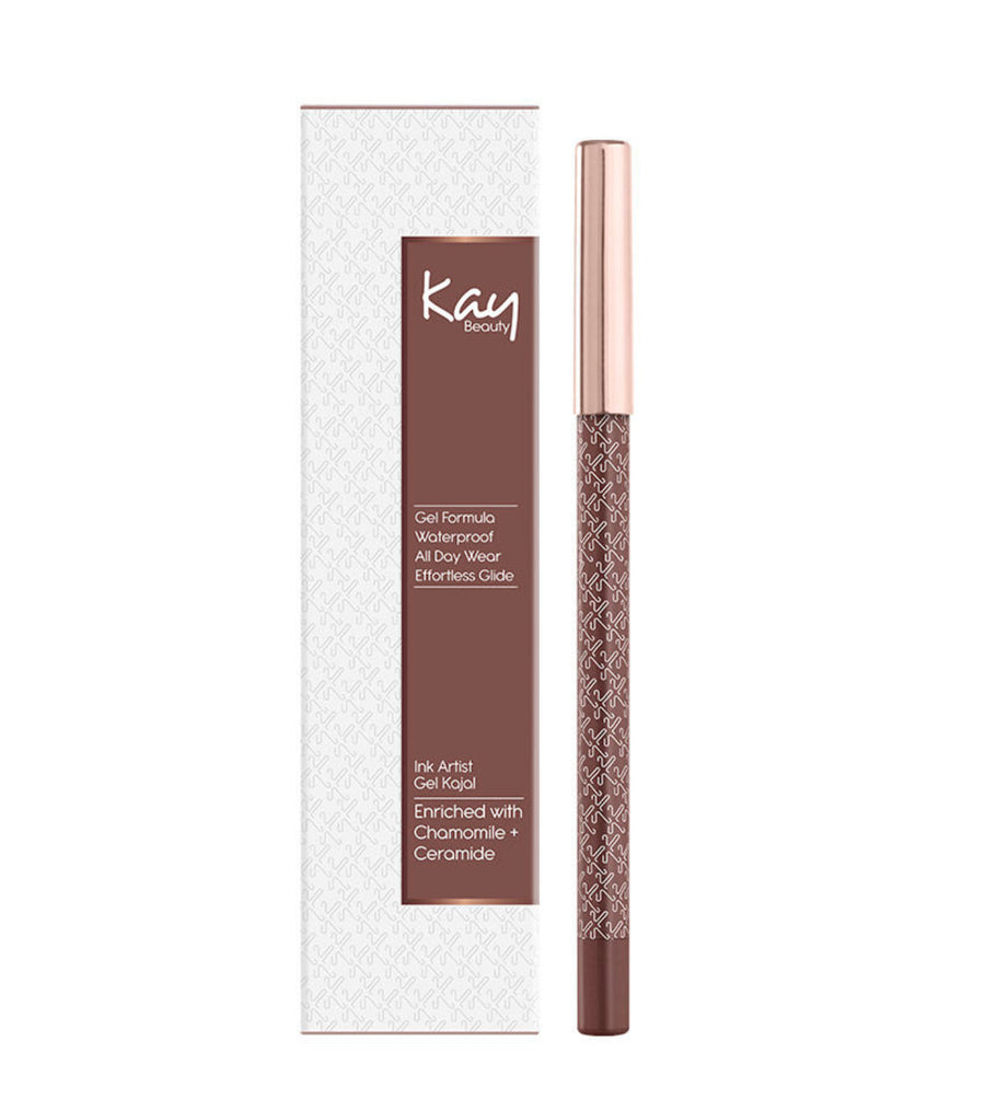 Kay Beauty Gel Formula Waterproof All Day Wear Effortless Glide Ink Artist Gel Kajal Bronze 1.2gm