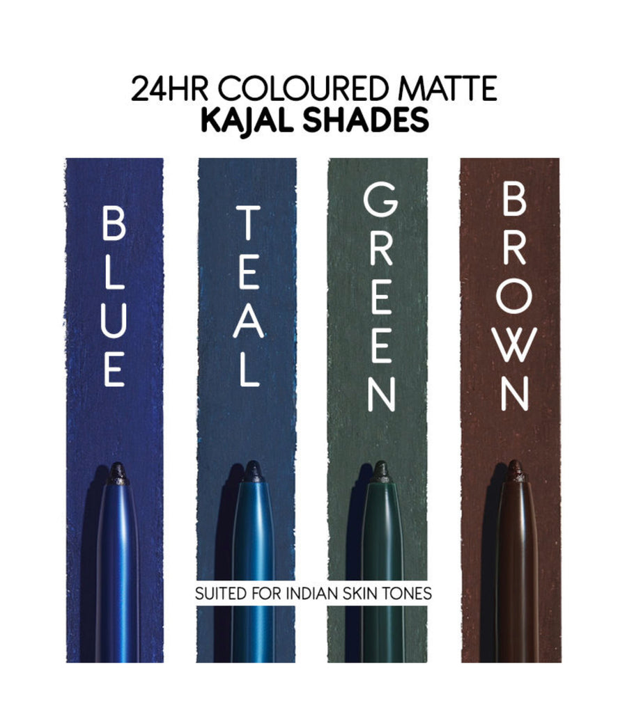 Kay Beauty 24HR Lasting Transfer Proof Smudge Proof Kohlstar 24 Hour Kajal TEAL 0.35gm