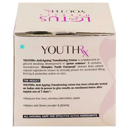 Lotus Herbals Youthrx Gineplex Youth Compound Anti-Ageing Transforming Creme 50 g