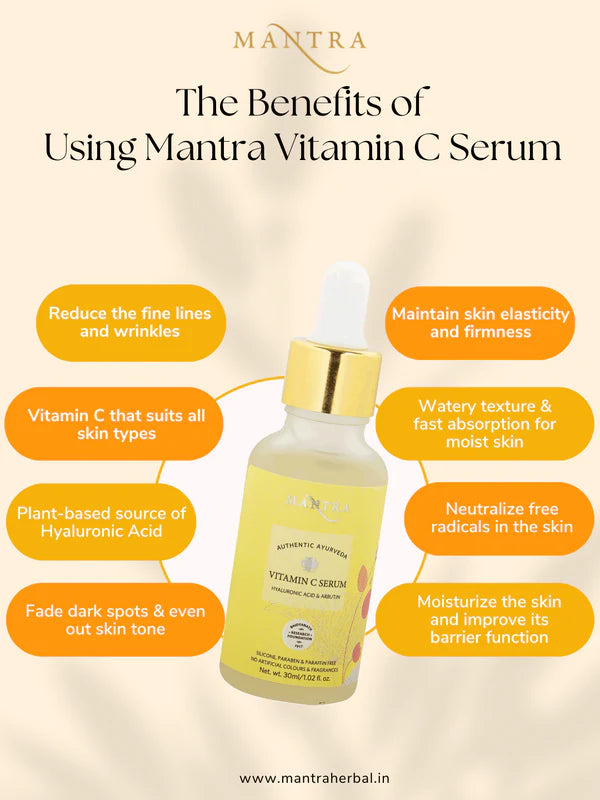 Mantra Vitamin C Serum with Hyaluronic Acid and Arbutin 30ml