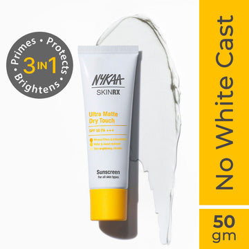 Nykaa SKINRX Ultra Matte Dry Touch Sunscreen SPF 50 PA +++, Matte Finish, No white cast (50gm)