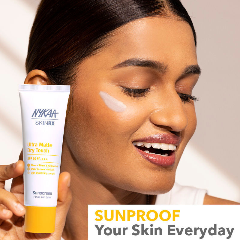 Nykaa SKINRX Ultra Matte Dry Touch Sunscreen SPF 50 PA +++, Matte Finish, No white cast (50gm)