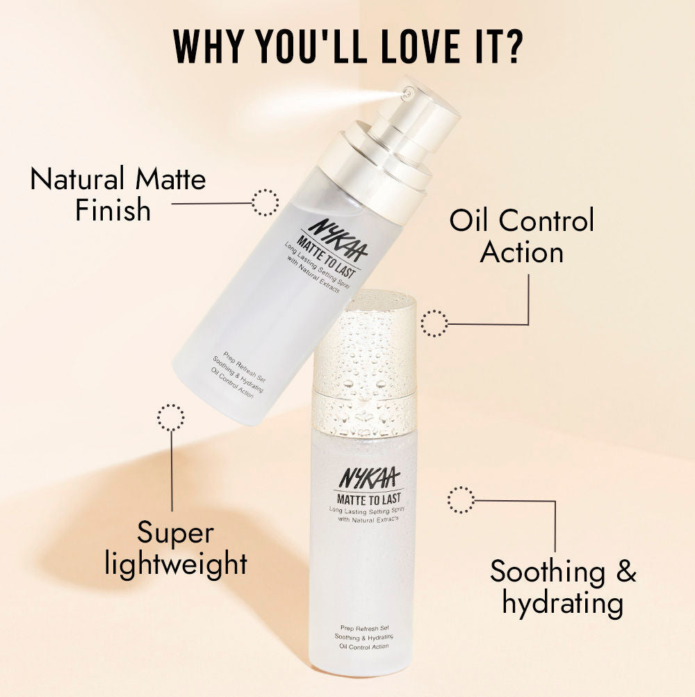 Nykaa Matte to Last Long Lasting Setting Spray with Natural Extracts (65ml)