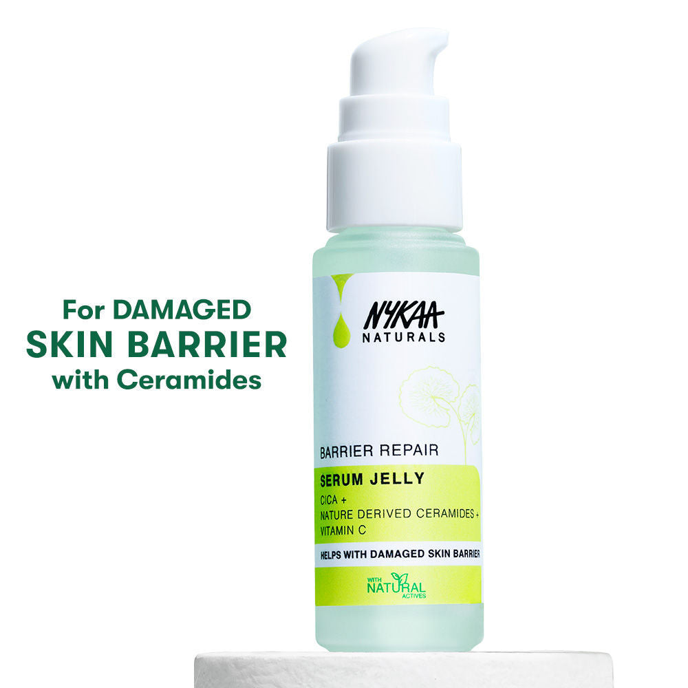 Nykaa Naturals Barrier Repair Cica Ceramides Serum Jelly with Vitamin C, Non-sticky (30ml)