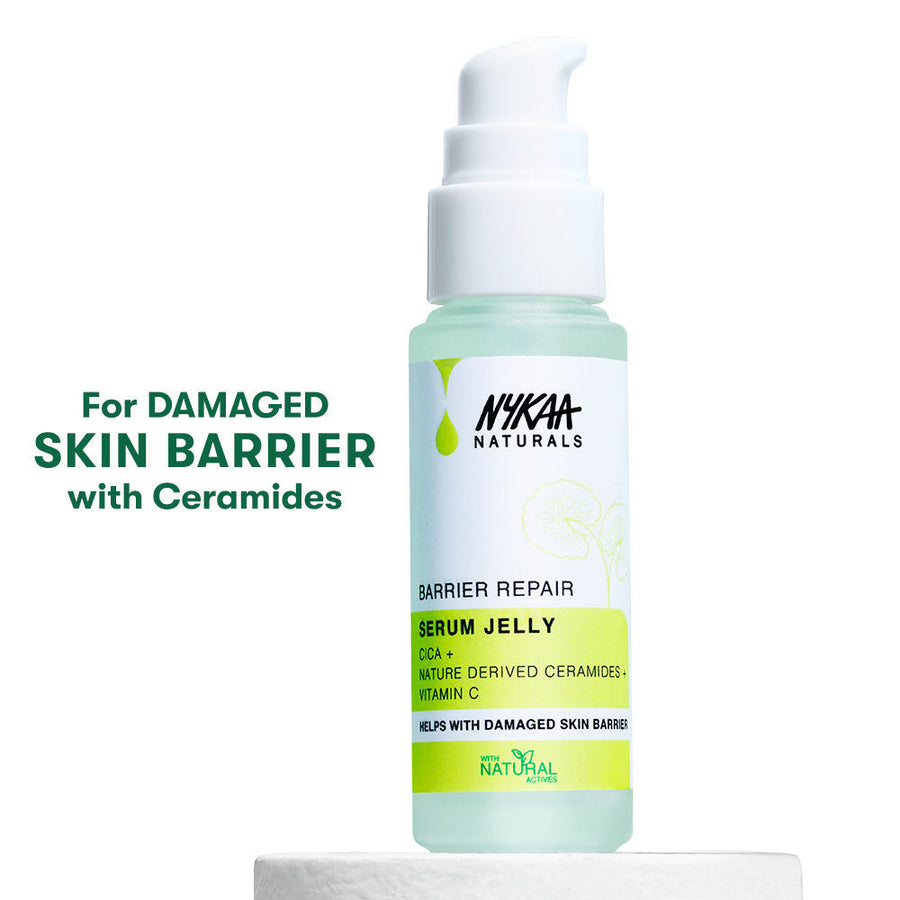 Nykaa Naturals Barrier Repair Cica Ceramides Serum Jelly with Vitamin C, Non-sticky (30ml)