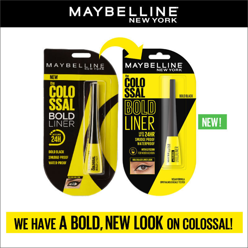 Maybelline New York The Colossal Bold Liner, Smudgeproof & Waterproof Eyeliner - Bold Black (3ml)