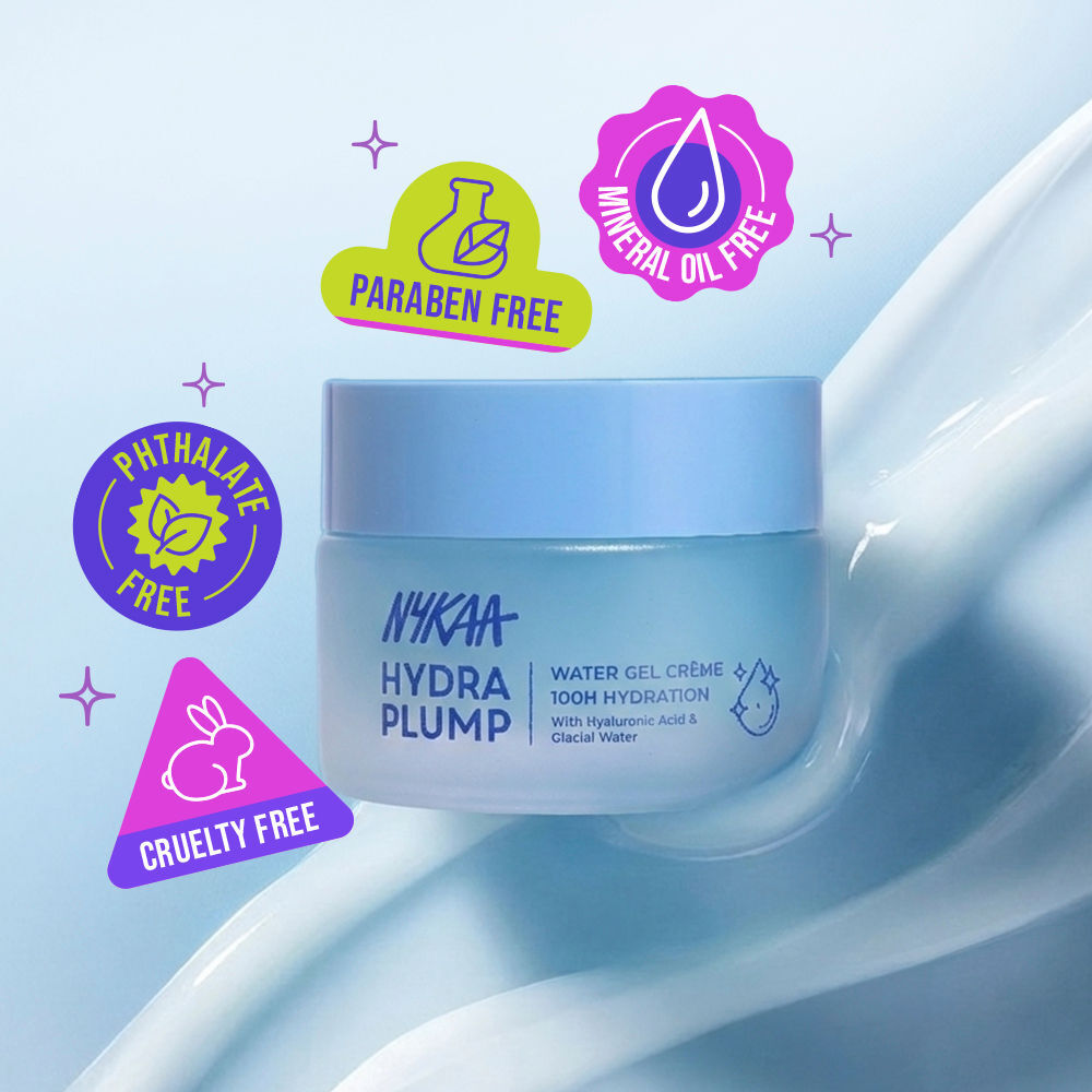 Nykaa Skin Hydra Plump Water Gel Creme Moisturiser, 100Hr Hydration, Normal, Dry & Combination Skin (50ml)