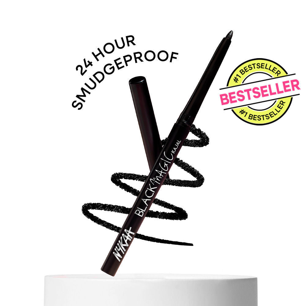 Nykaa Magic Smudgeproof Kajal Eyeliner Pencil Lasts Upto 24 Hours - Black (0.3gm)