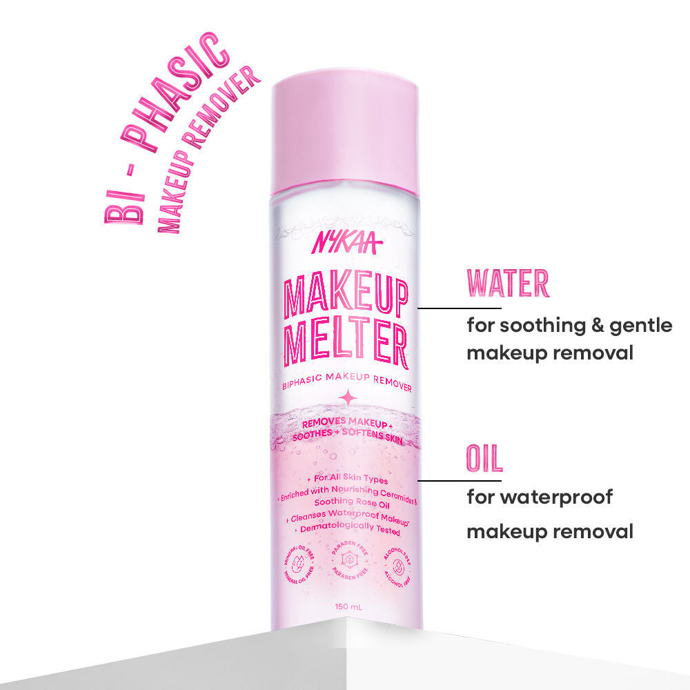 Nykaa Makeup Melter Oil-Infused Cleansing Water & Biphasic Makeup Remover (150ml)