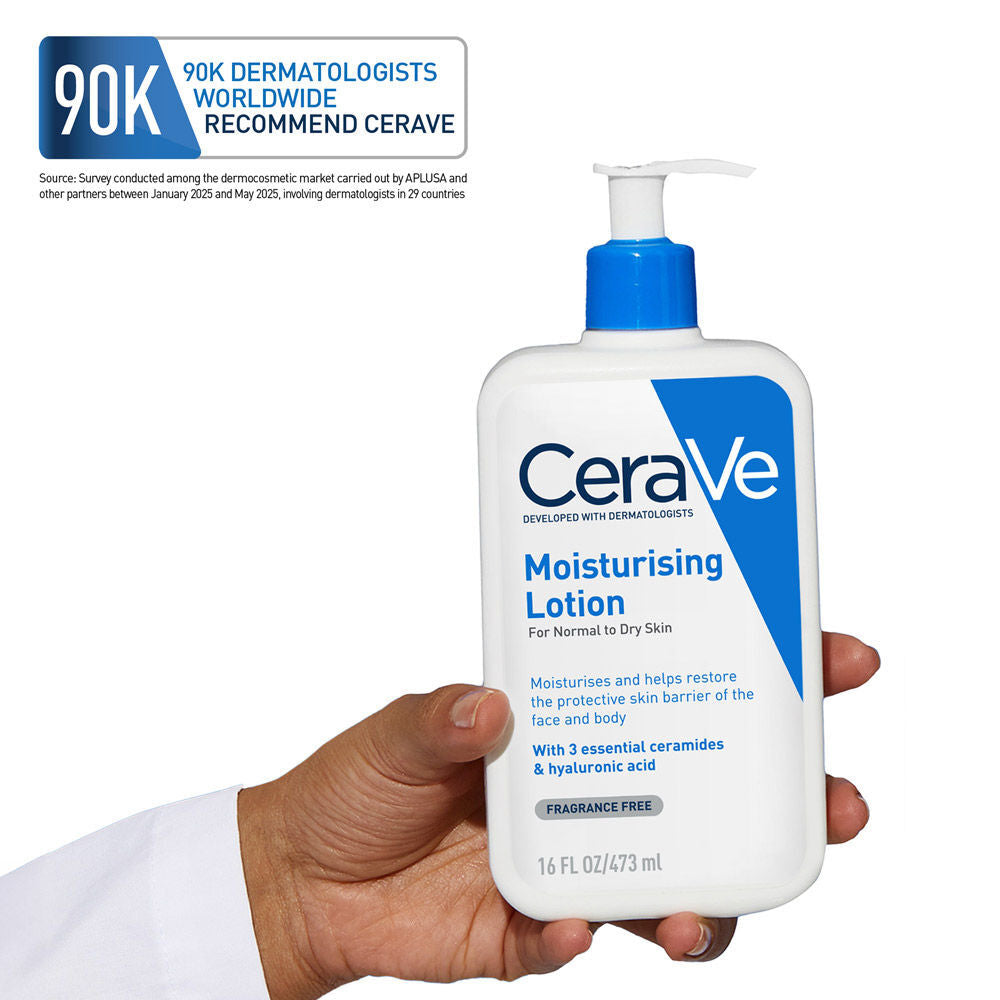 CeraVe Moisturizing Lotion for Face & Body, Ceramides & Hyaluronic Acid, Dermatologist Recommended