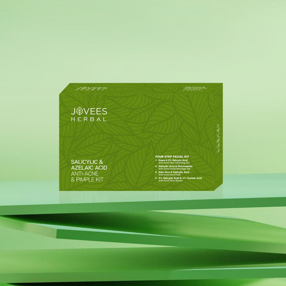 Jovees Herbal Salicylic & Azelaic Acid Anti-Acne & Pimple Facial Kit For Oily & Acne Prone Skin