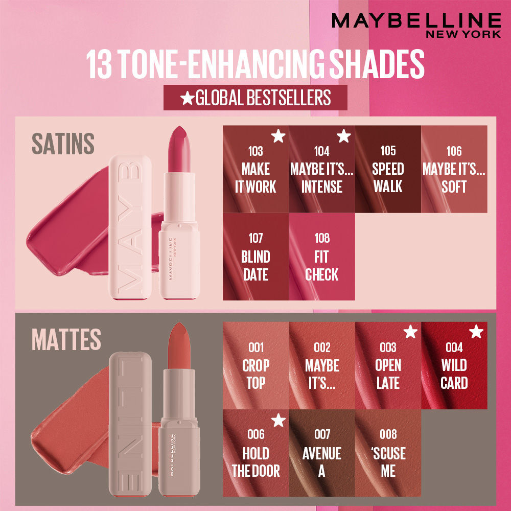 Maybelline Serum Matte Lipstick - 8Hr hydration, One-Swipe Bold Color 4.5g