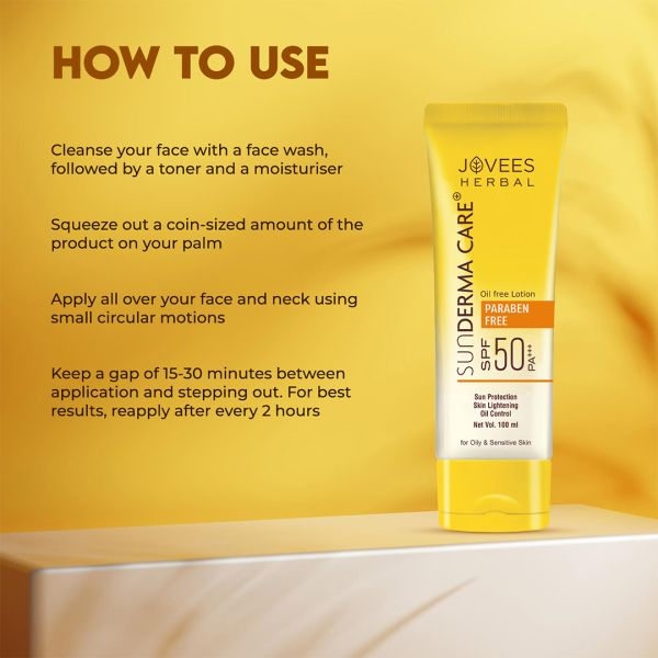 Jovees Herbal Sun Derma Care Lotion SPF 50 PA+++ | Sunscreen For Men & Women 100g