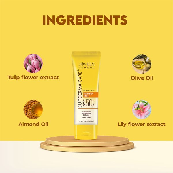Jovees Herbal Sun Derma Care Lotion SPF 50 PA+++ | Sunscreen For Men & Women 100g