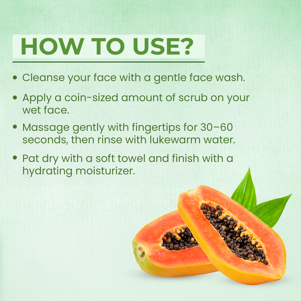JOVEES HERBAL Papaya & Honey Face Scrub | With Honey & Neem | Normal to Dry Skin 100g