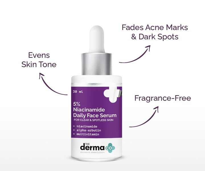 The Derma co 5% Niacinamide Daily Face Serum with Alpha Arbutin & Multivitamin - 30ml