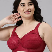 Enamor FB06 Full Support Classic Lace Lift Bra - Non-Padded, Wirefree & Full Coverage