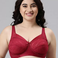 Enamor FB06 Full Support Classic Lace Lift Bra - Non-Padded, Wirefree & Full Coverage